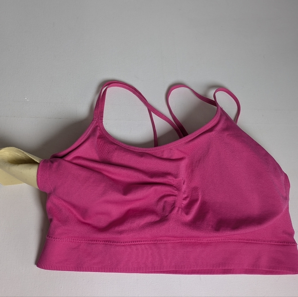Rykä Sports Bra Seamless Strappy Back Size XL Pink Removable Pads Yoga Gym EUC - Picture 9 of 9
